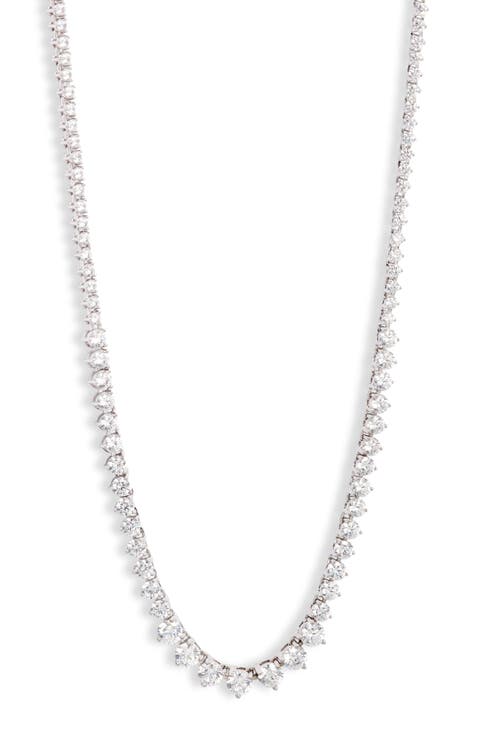Graduated Cubic Zirconia Tennis Necklace