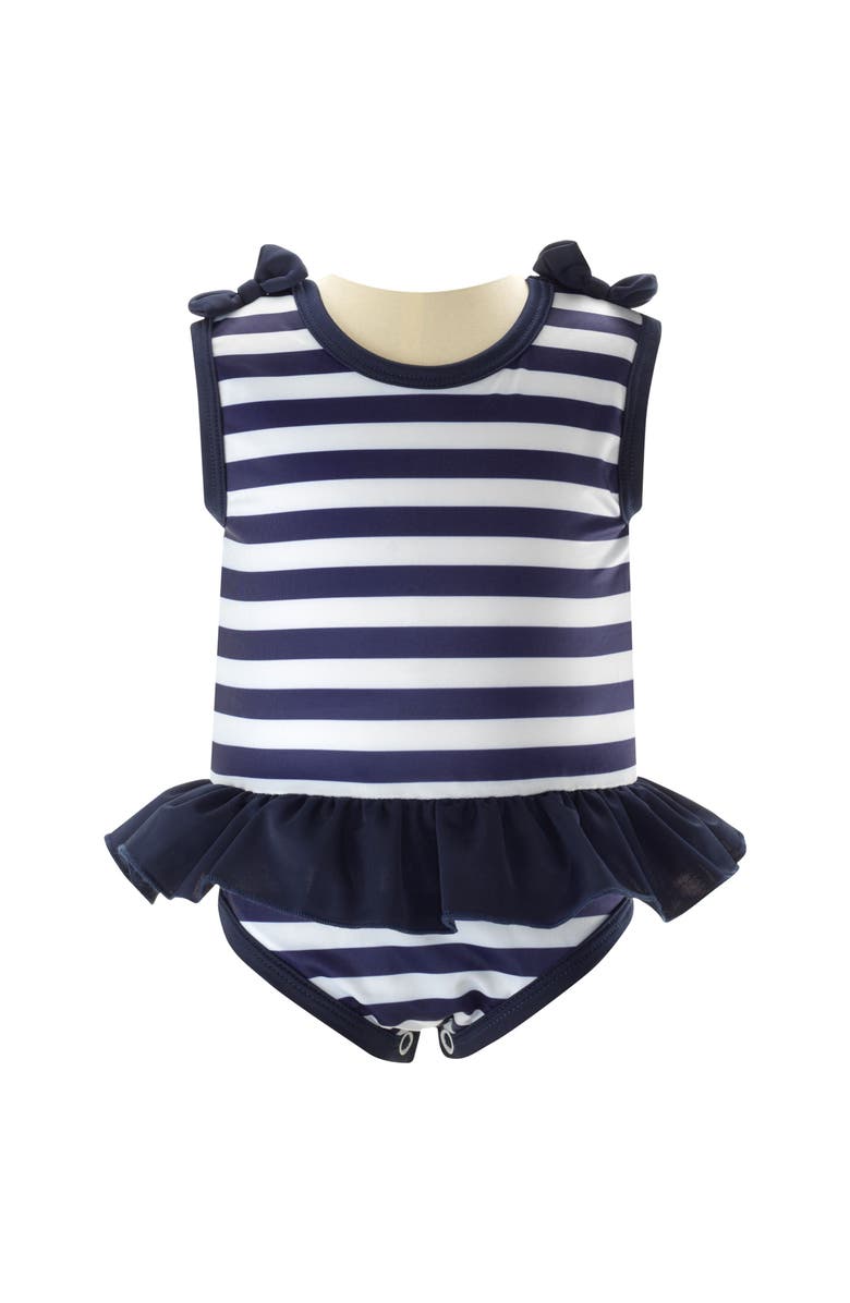 Rachel Riley Breton Lycra Swimsuit, Alternate, color, Navy