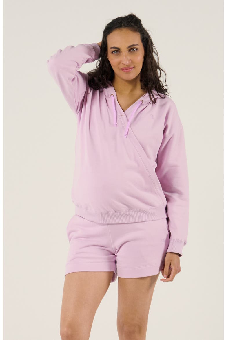 Maternity and Nursing Hoodie Coconut, Alternate, color, Lilac