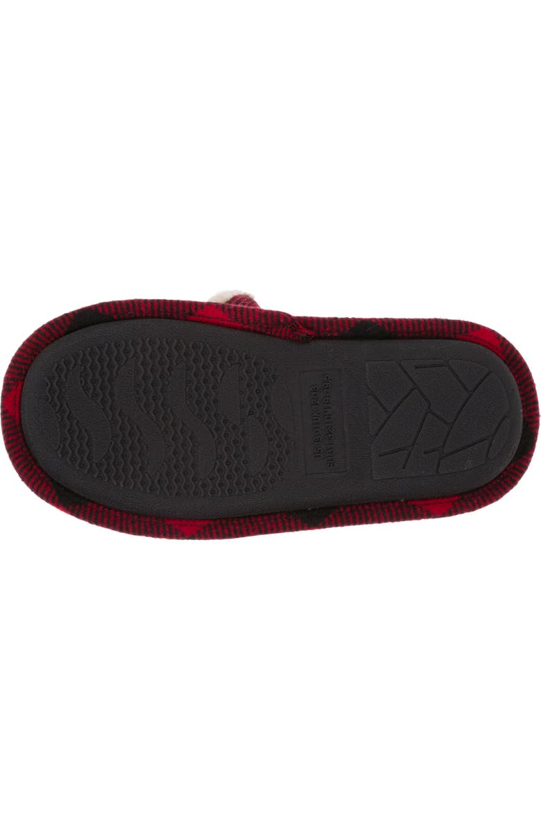 DEARFOAMS Kids' Buffalo Check Lil Bear Clog Slipper, Alternate, color, Red Plaid