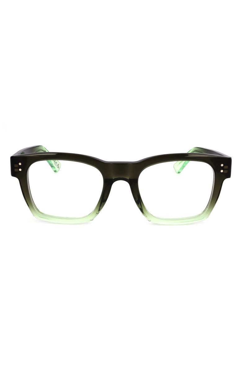 Marni 52mm Square Reading Glasses, Main, color, Black To Green