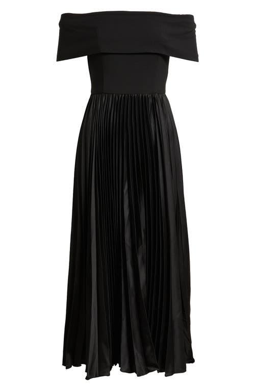 Hutch Stockton Off The Shoulder Pleated Dress In Black