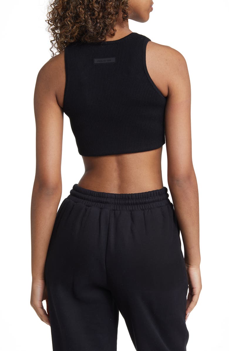 Fear of God Essentials Sport Rib Crop Sweater Tank, Alternate, color, Jet Black