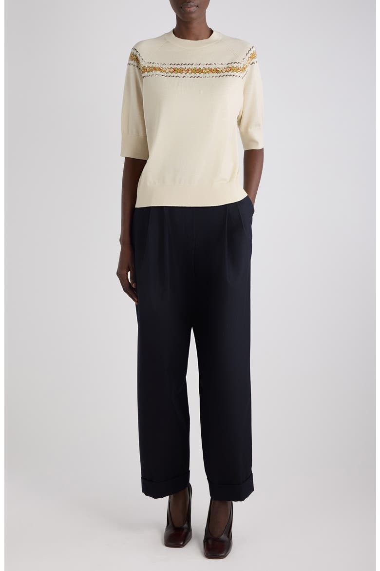 Tuano Pixelated Graphic Wool Sweater, Alternate, color, ECRU