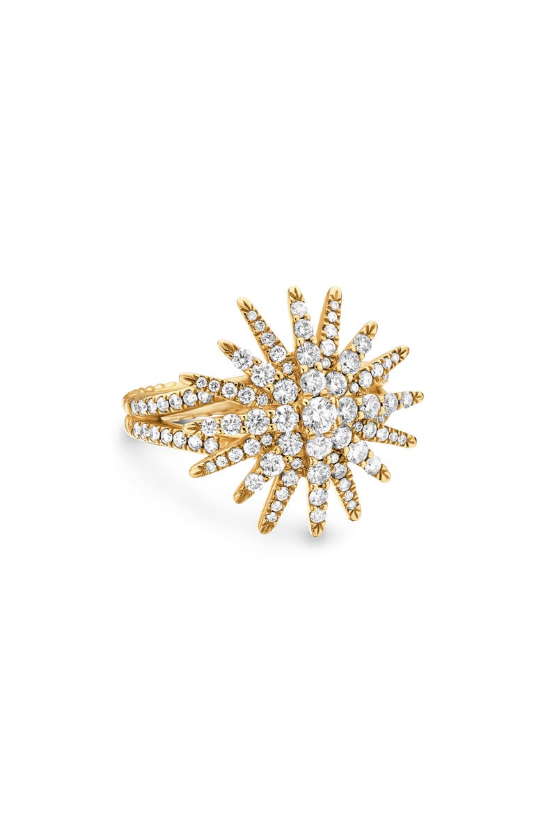 David Yurman Starburst Ring in 18K Yellow Gold with Full Pavé Diamonds, Main, color, Diamond/ Yellow Gold