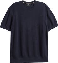 BOSS Ianni Cotton Blend Short Sleeve Sweater