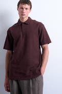 Topman Textured Cotton Polo