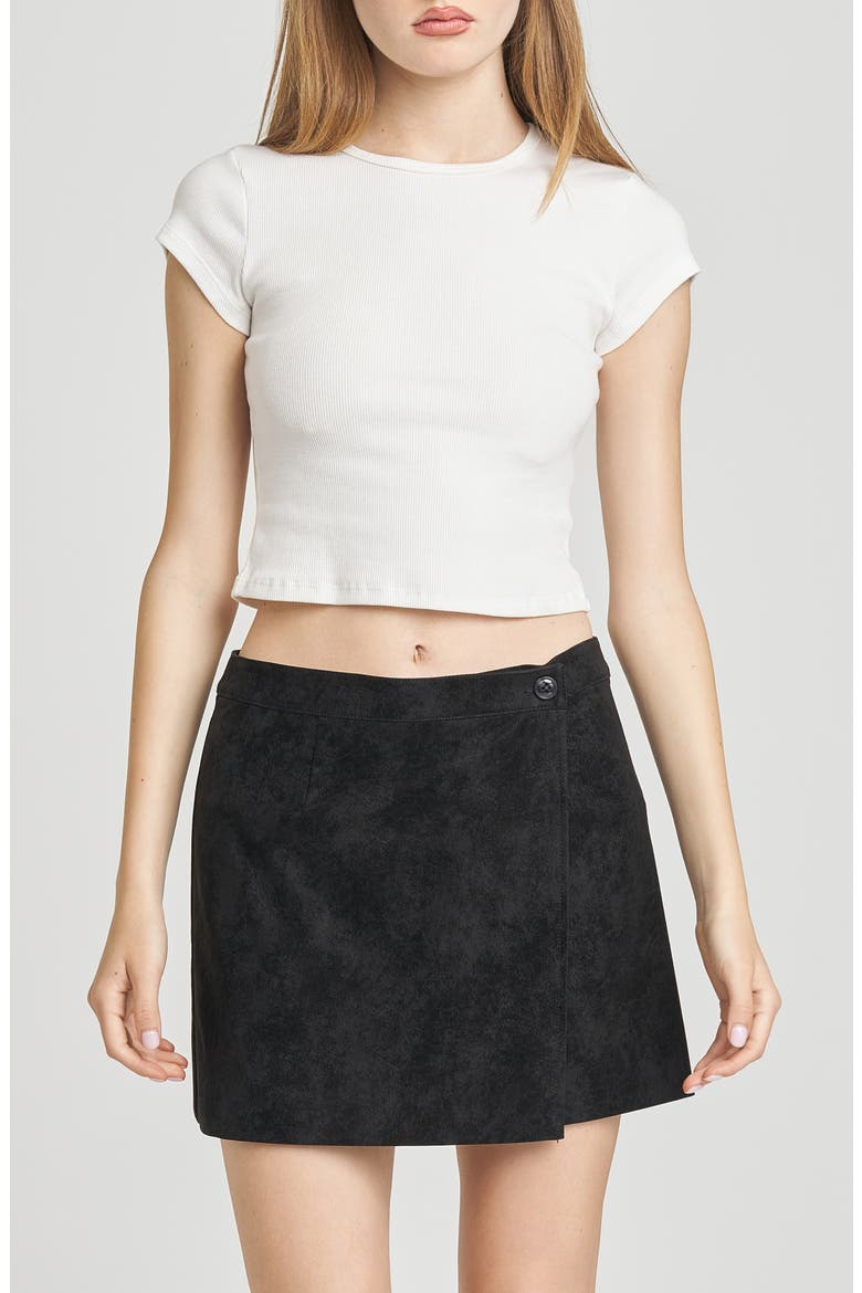 Freya Faux Suede Miniskirt, Alternate, color, BLACK