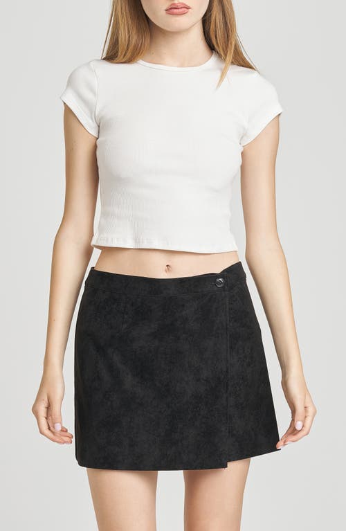 Wayf Freya Faux Suede Miniskirt In Black