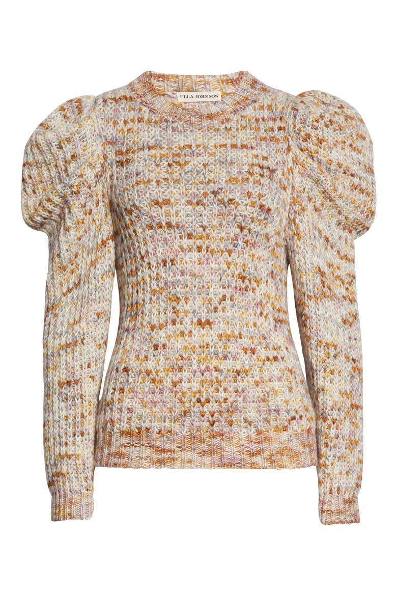 Rosina Puff Sleeve Wool Sweater, Alternate, color, FAWN