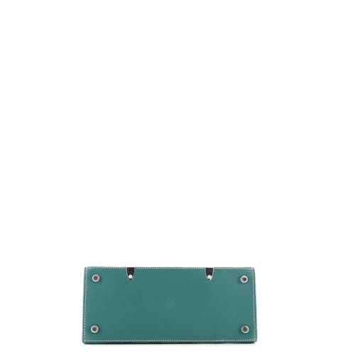 Pre-owned Goyard Goyard Structured Saigon Top Handle Bag Coated Canvas With Leather Mini In Green