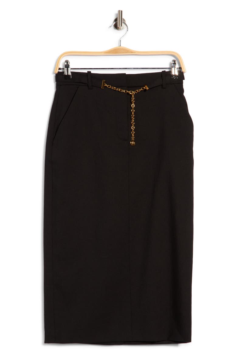Hoffman Belted Wool Blend Midi Skirt, Main, color, BLACK