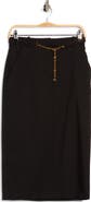 Veronica Beard Hoffman Belted Wool Blend Midi Skirt