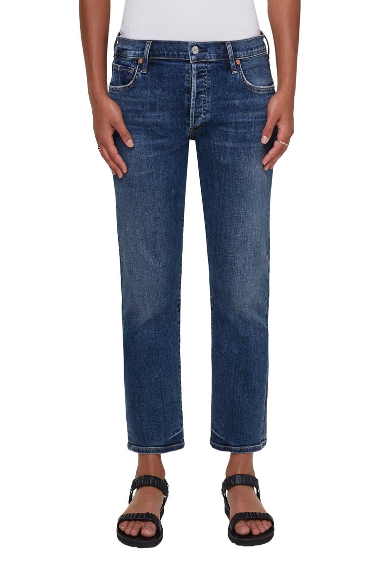 Emerson Mid Rise Slim Boyfriend Jeans, Main, color, LONG WEEKEND
