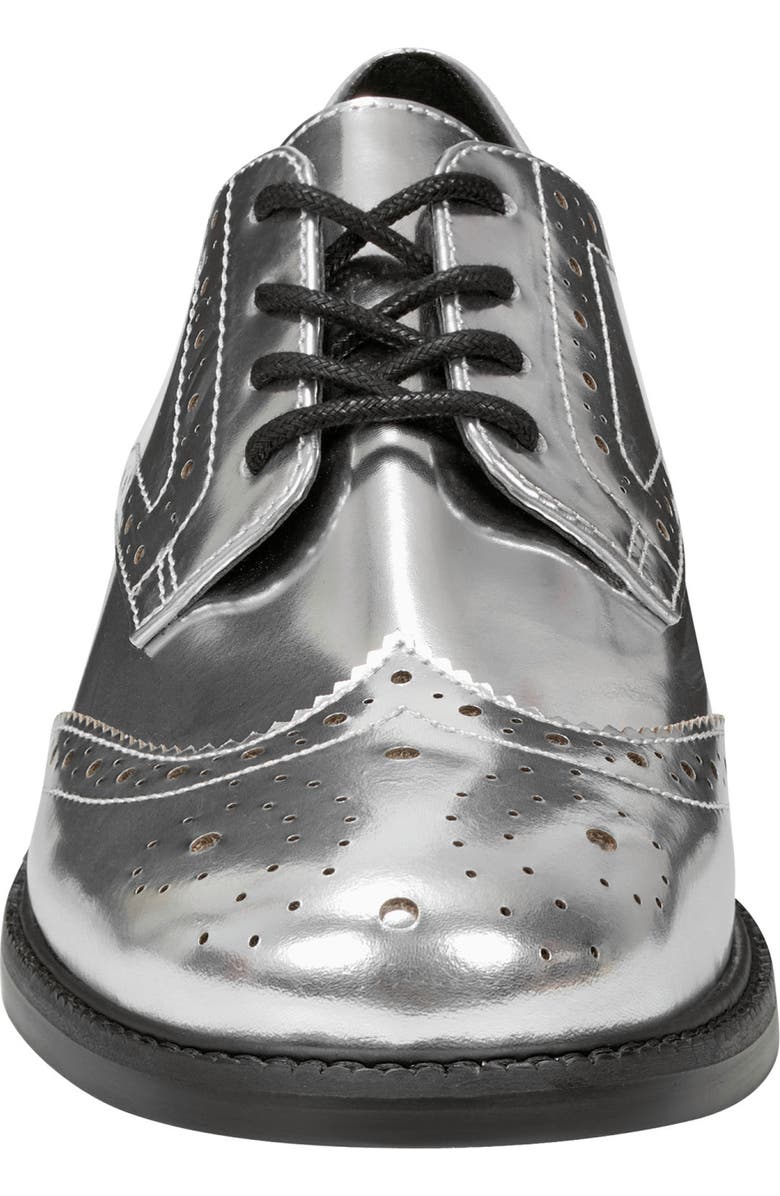 Marc Fisher LTD Perrie Wingtip Derby, Alternate, color, Silver