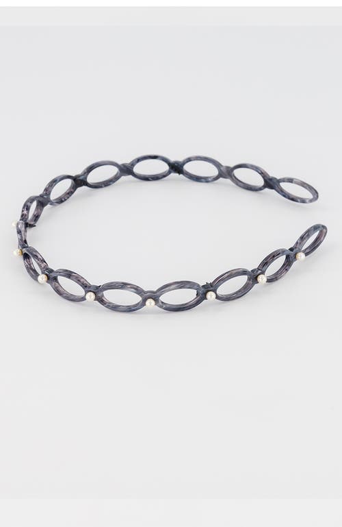 Alexandre De Paris Cutout Ultracomfort Acetate And Pearls Headband In Black