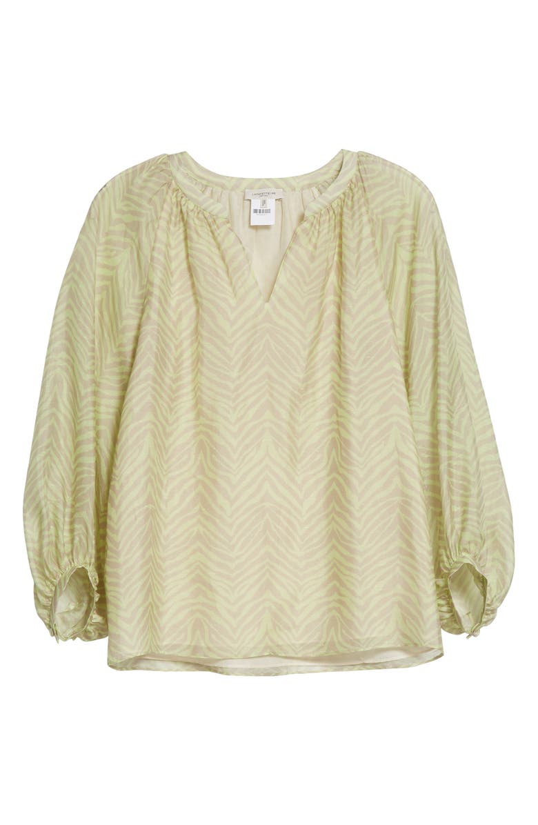 Lafayette 148 New York Norwood Zebra Stripe Silk Blouse, Alternate, color, 