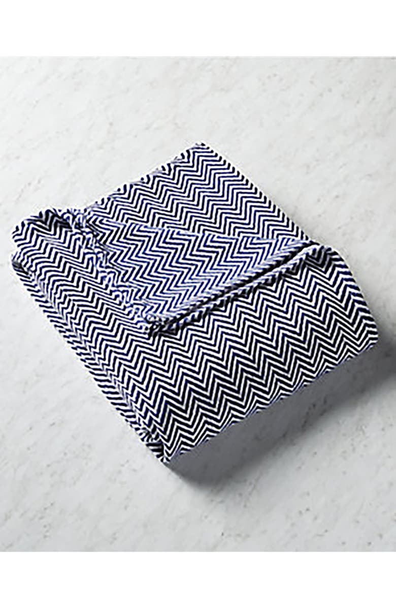 MELANGE HOME Cotton Herringbone Blanket, Alternate, color, Navy