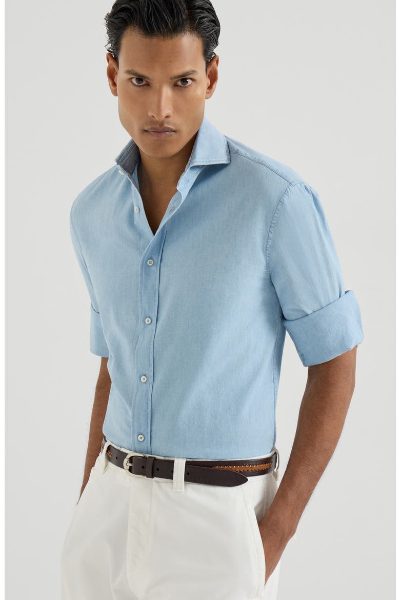 Chambray shirt, Alternate, color, Medium Denim
