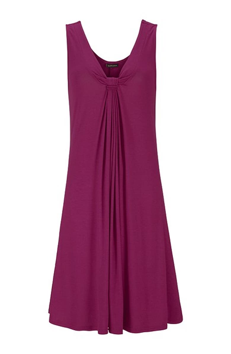LASCANA Women's Knot Detail Dress, Alternate, color, Wine