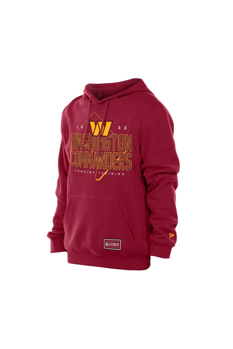 Men's New Era Burgundy Washington Commanders Combine Authentic Local State Throwback Hoodie, Alternate, color, Burgundy