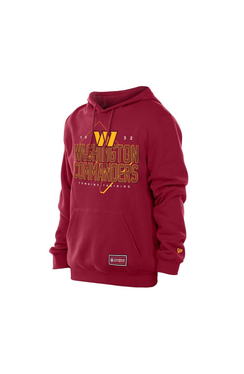 New Era Men's New Era Burgundy Washington Commanders Combine Authentic Local State Throwback Hoodie, Alternate, color, Burgundy