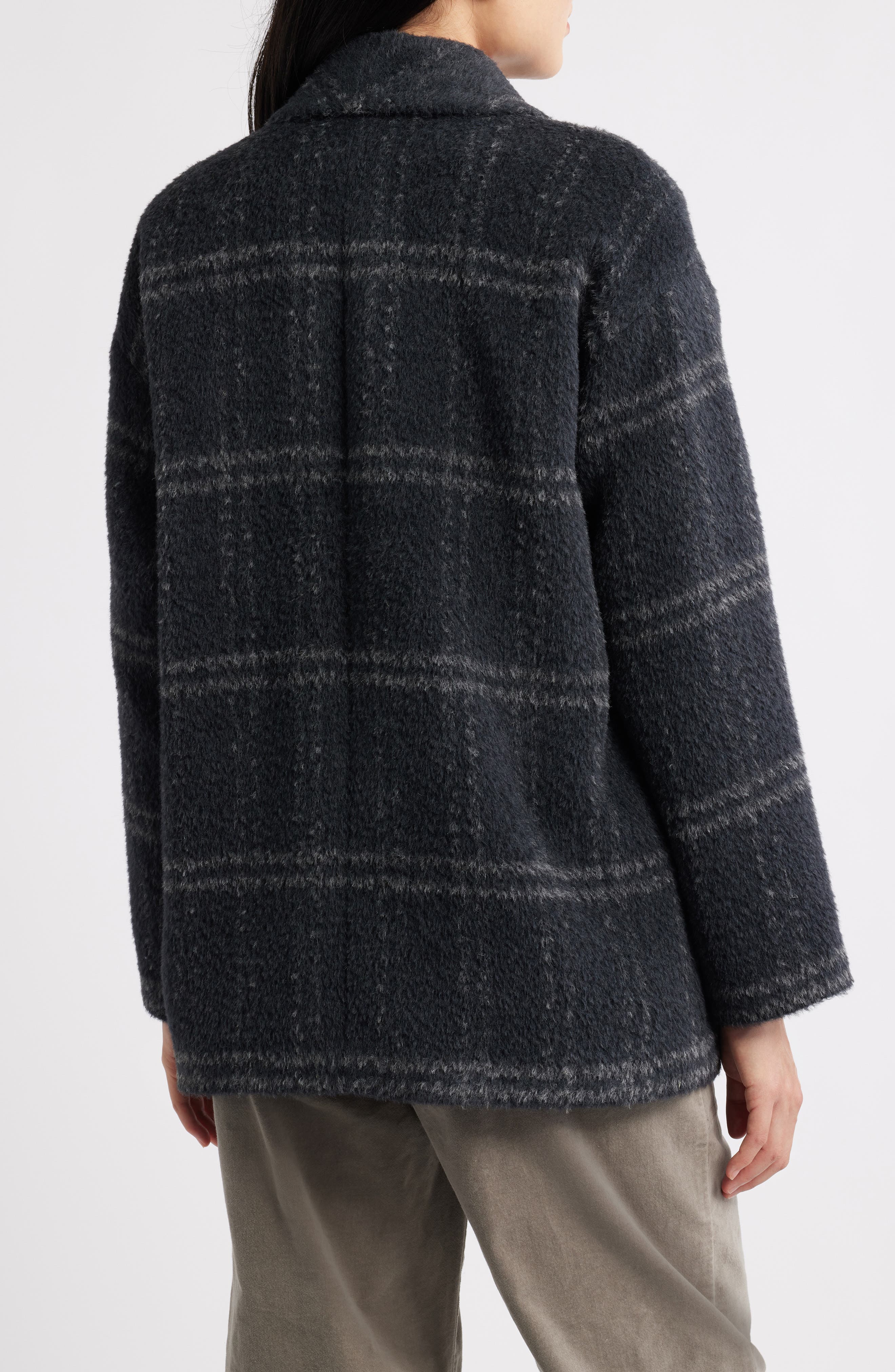 Shawl Collar Alpaca & Wool Blend Coat - image 2