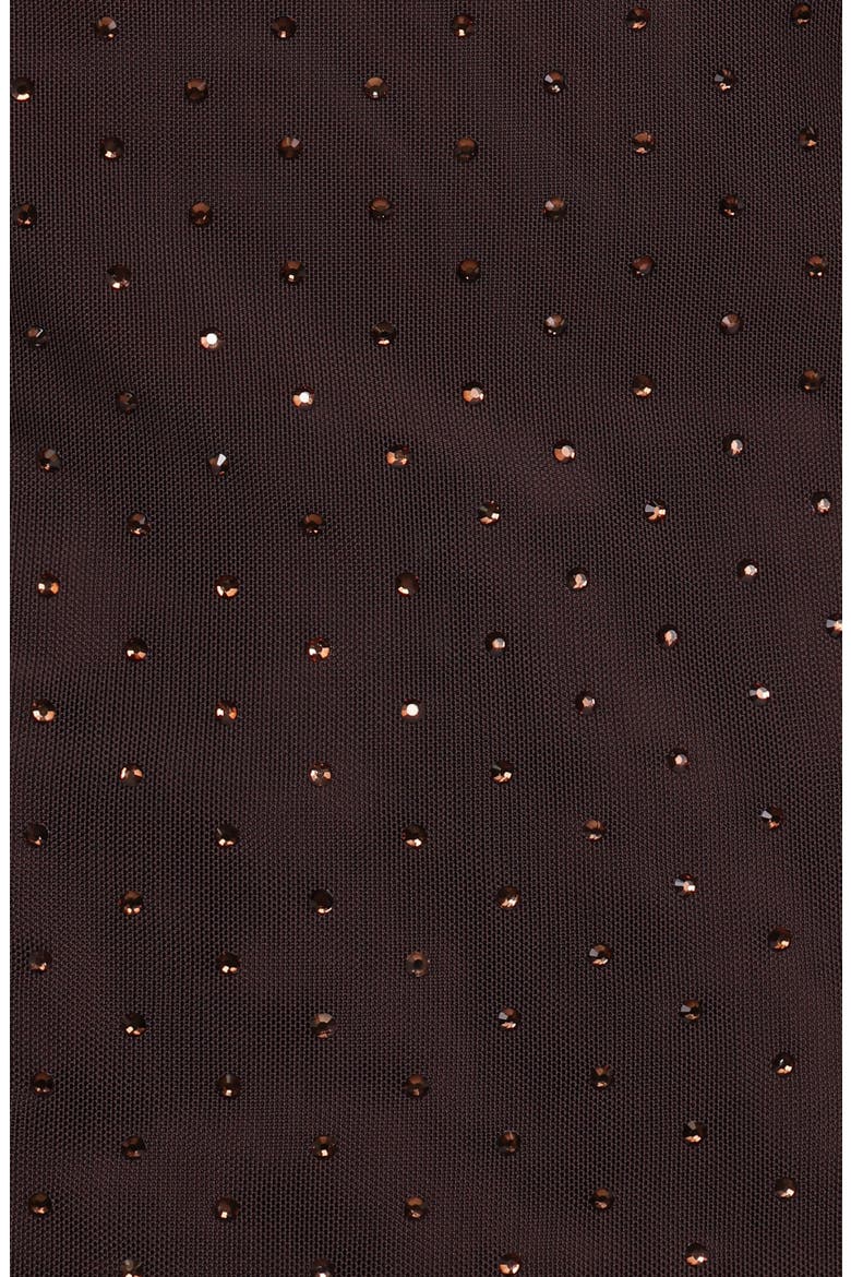 Alejandra Embellished Mesh Top, Alternate, color, DARK CHOCOLATE