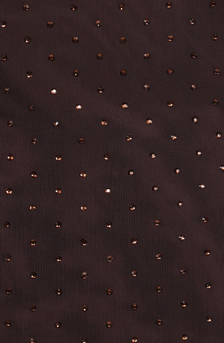 Petal & Pup Alejandra Embellished Mesh Top, Alternate, color, Dark Chocolate