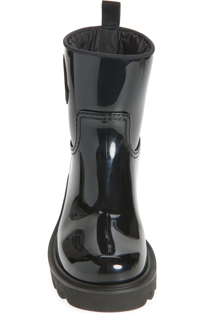 Moncler Kickstream Waterproof Rain Boot, Alternate, color, Black