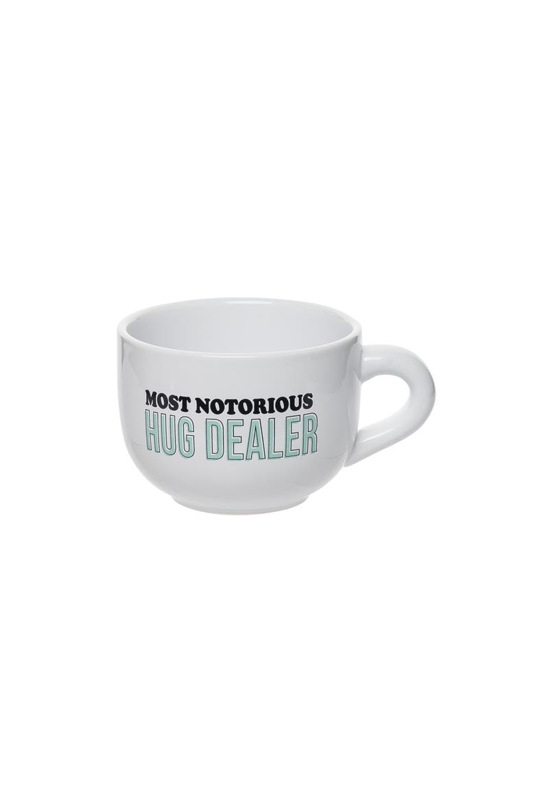 Most Notorious Hug Dealer Cappuccino Mug Ceramic White 24 oz, Main, color, White