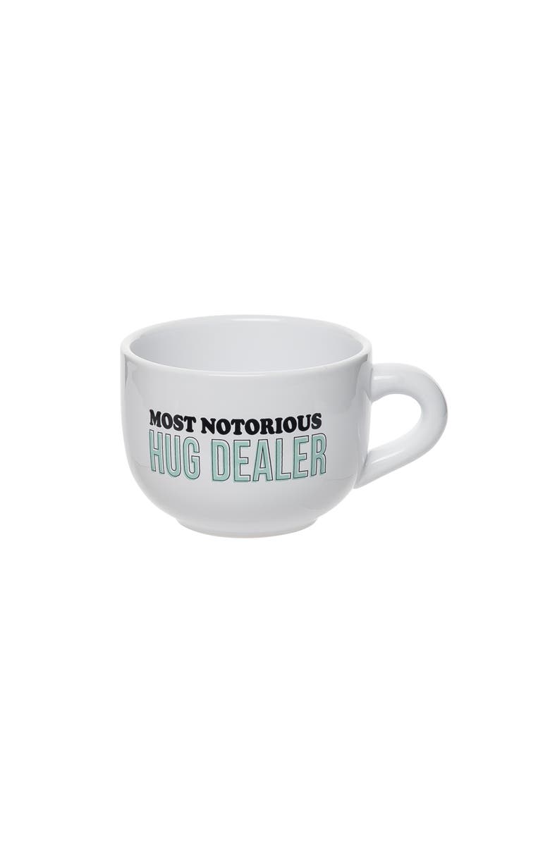Totalee Gift Most Notorious Hug Dealer Cappuccino Mug Ceramic White 24 oz, Main, color, White