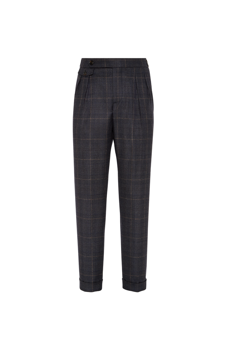 Brunello Cucinelli Prince of Wales trousers, Main, color, Anthracite