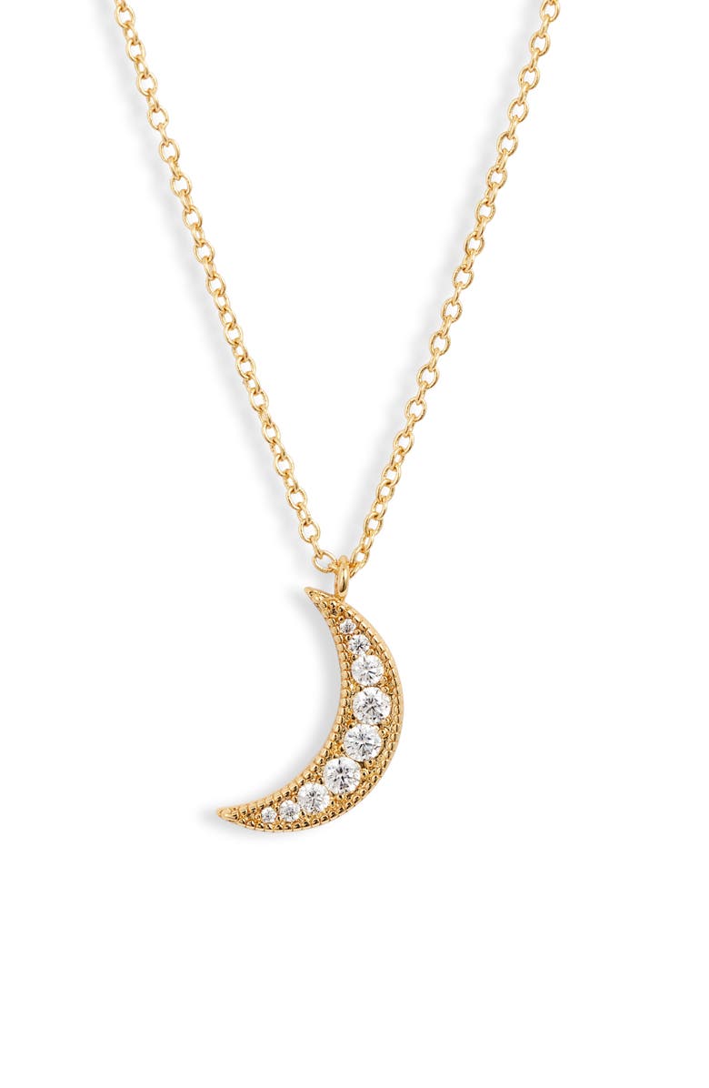 gorjana Luna Crescent Pendant Necklace, Main, color,