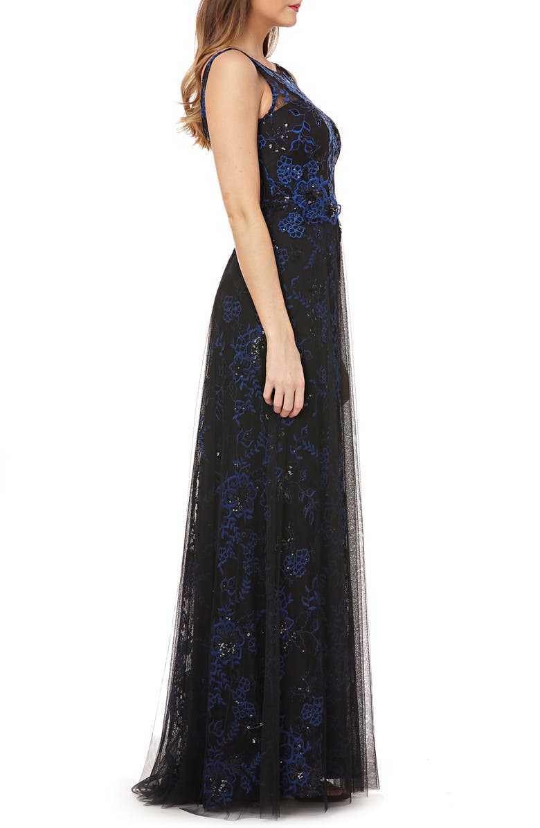 Carmen Marc Valvo Infusion Sequin Threadwork Gown, Alternate, color,