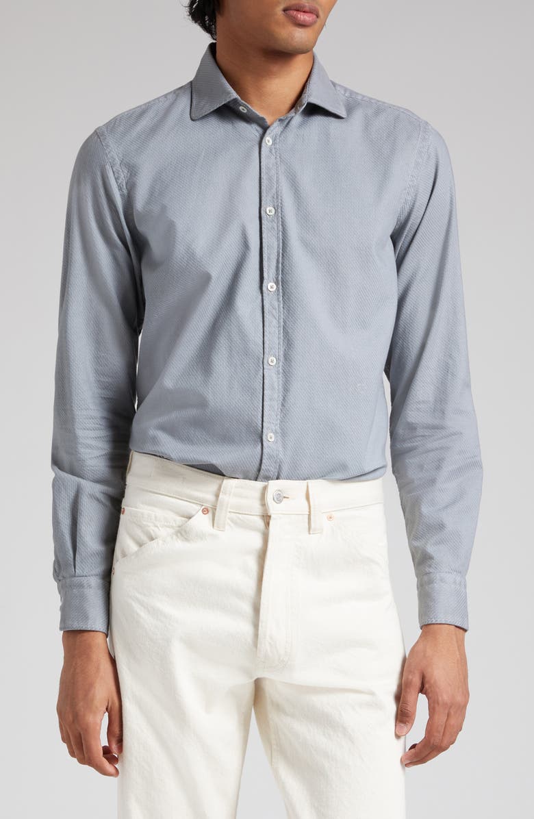 Massimo Alba Canary Cotton Voile Button-Up Shirt, Main, color, 
