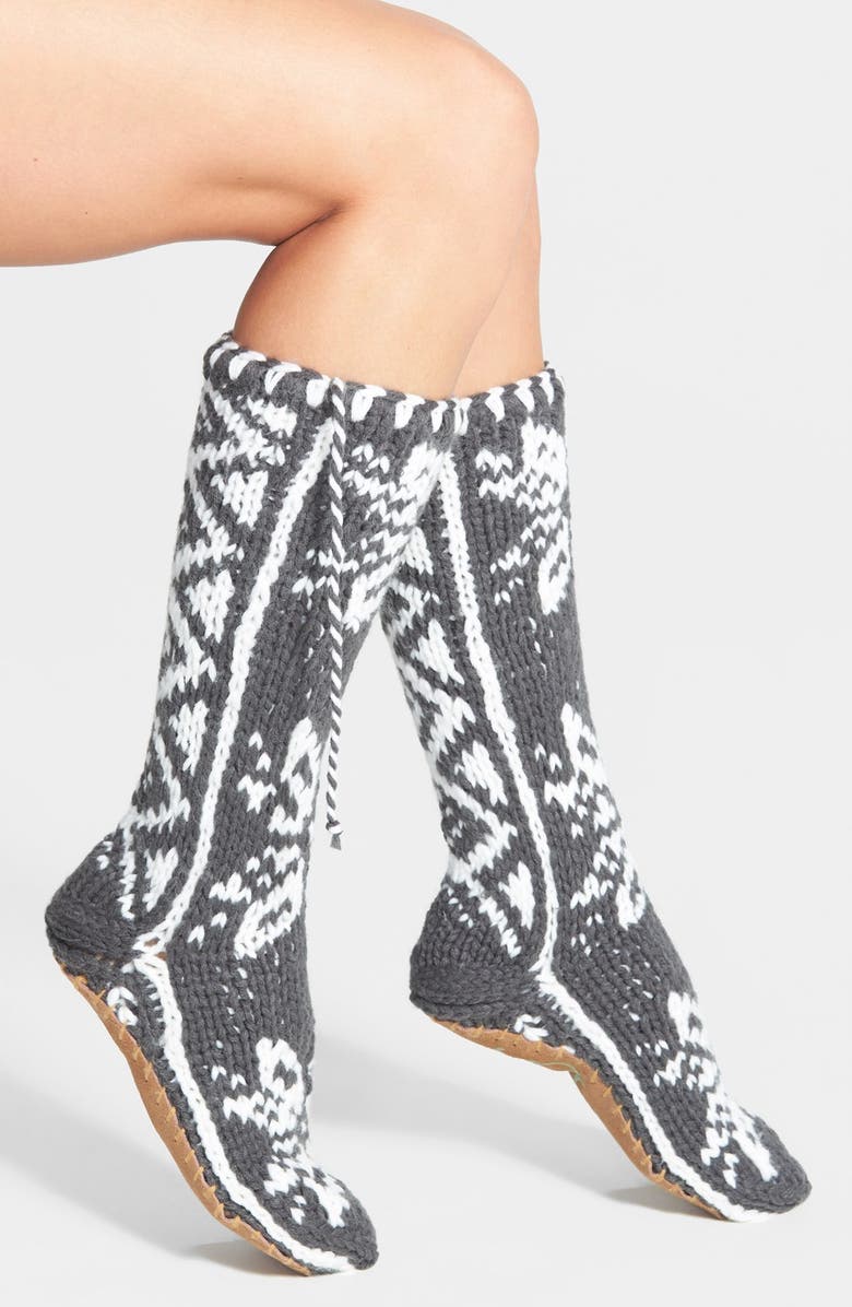 Lemon 'Winter Flurries' Slipper Socks, Main, color, 