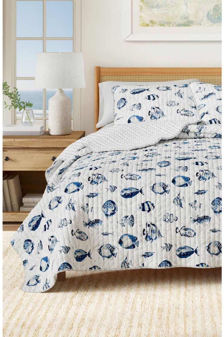 Coastal Quilt Set, Alternate, color, COASTAL FISH