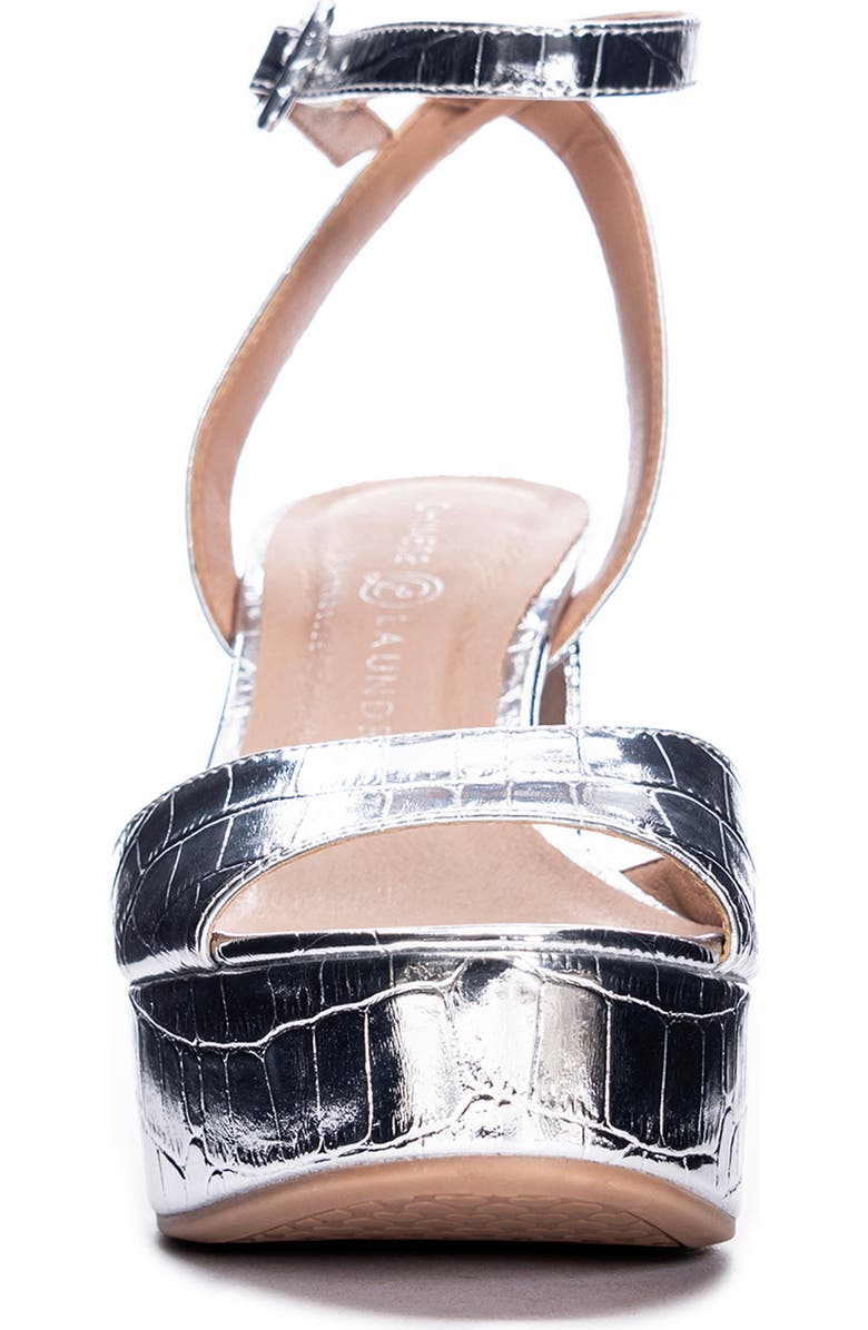 Chinese Laundry Theresa Platform Sandal, Alternate, color, Silver Patent Crocodile