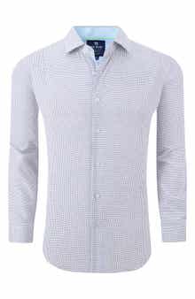 TOM BAINE Regular Fit Performance Stretch Long Sleeve Button Front Shirt