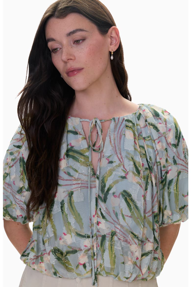 Isla Bubble Crop Top, Alternate, color, Seafoam Multi