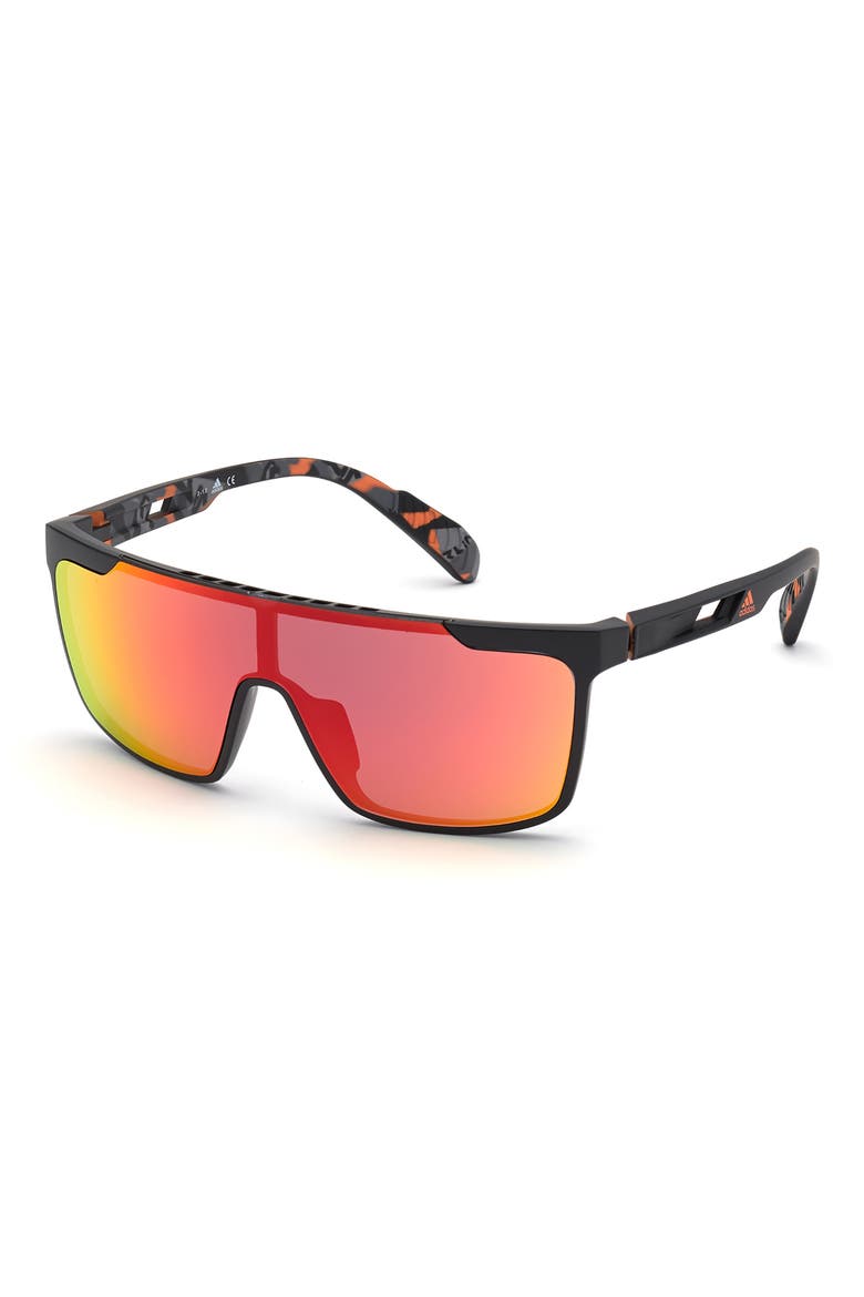 Shield Sunglasses, Alternate, color, MATTE BLACK / BROWN MIRROR
