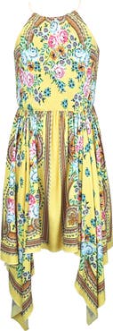 Zunie Kids' Floral Print Handkerchief Dress