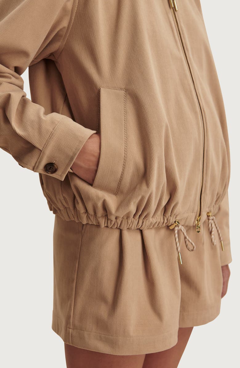 Varley Nadina Corduroy Blouson Jacket, Alternate, color, Light Taupe
