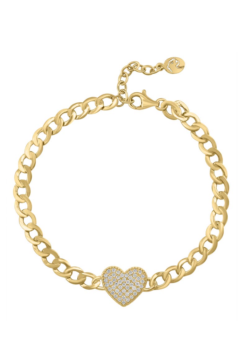 Pavé Diamond Heart Bracelet, Main, color, GOLD