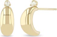 Zoë Chicco 14K Gold Thin Pearl Hoop Earrings