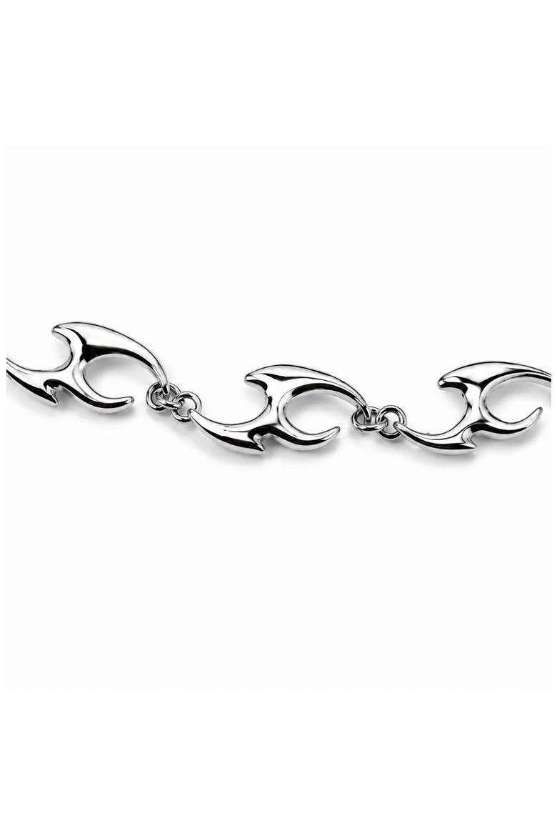 Flame Link Chain Necklace, Alternate, color, SILVER