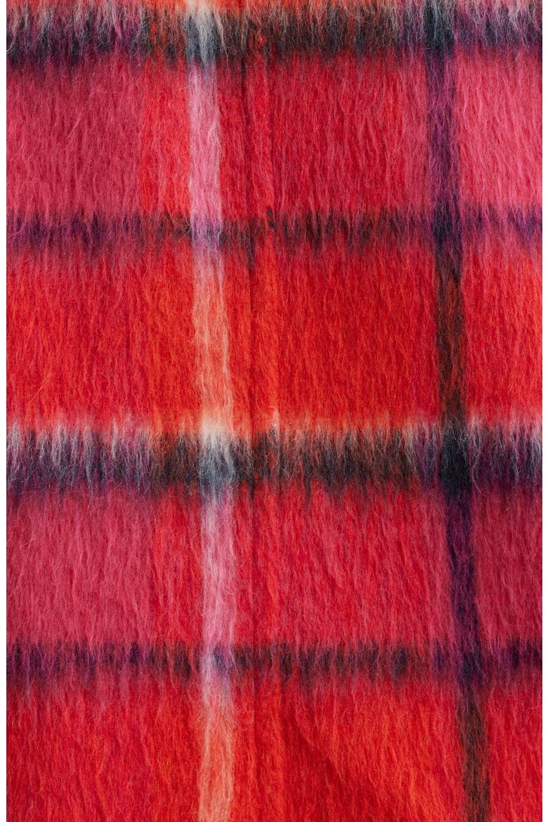Brushed Plaid Coat, Alternate, color, RED PLAID
