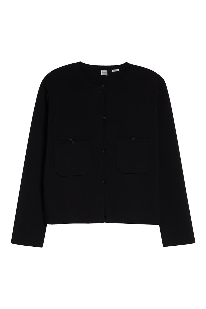 Classic Compact Knit Cardigan, Main, color, BLACK