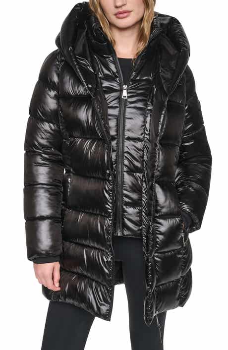 Water Resistant Hooded Puffer Coat with Bib